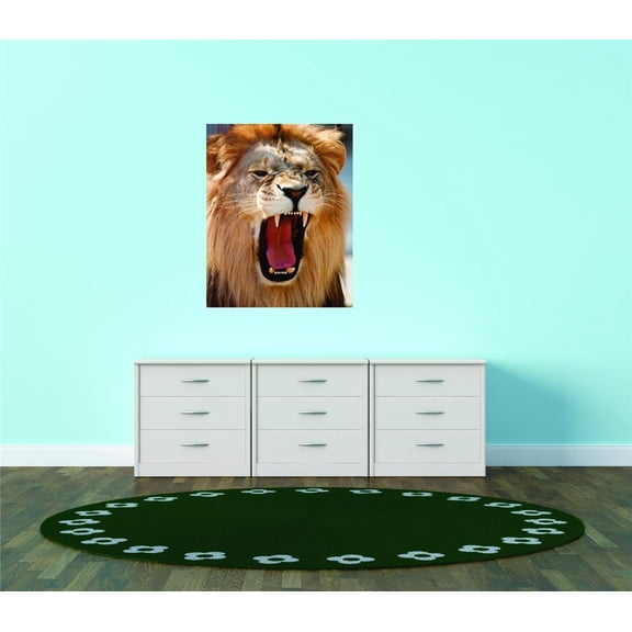 Design With Vinyl Artwork Lion Head Angry Fierce Wall Decal for Children - Themed Decal - Size: 8 In x 17 In