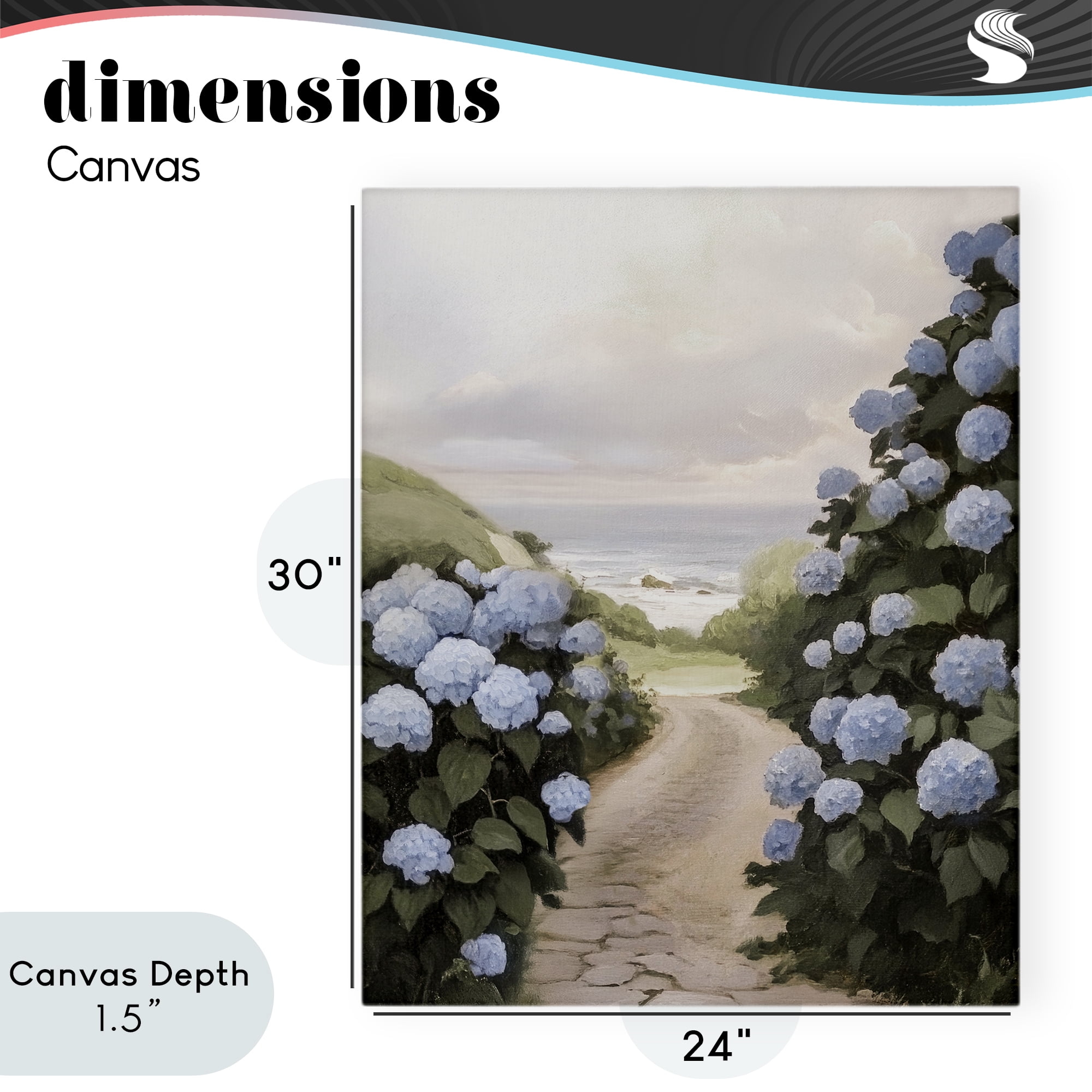 Stupell Industries Coastal Hydrangea Pathway Canvas Wall Art, design by Sisi and Seb