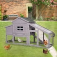 thumbnail image 3 of Aivituvin Chicken Coop for 4 Chickens, Mobile Chicken House with with Wheels, Outdoor Hen House Poultry Cage with Nesting Box, Leakproof Pull Out Tray and UV-Resistant Roof, 3 of 13