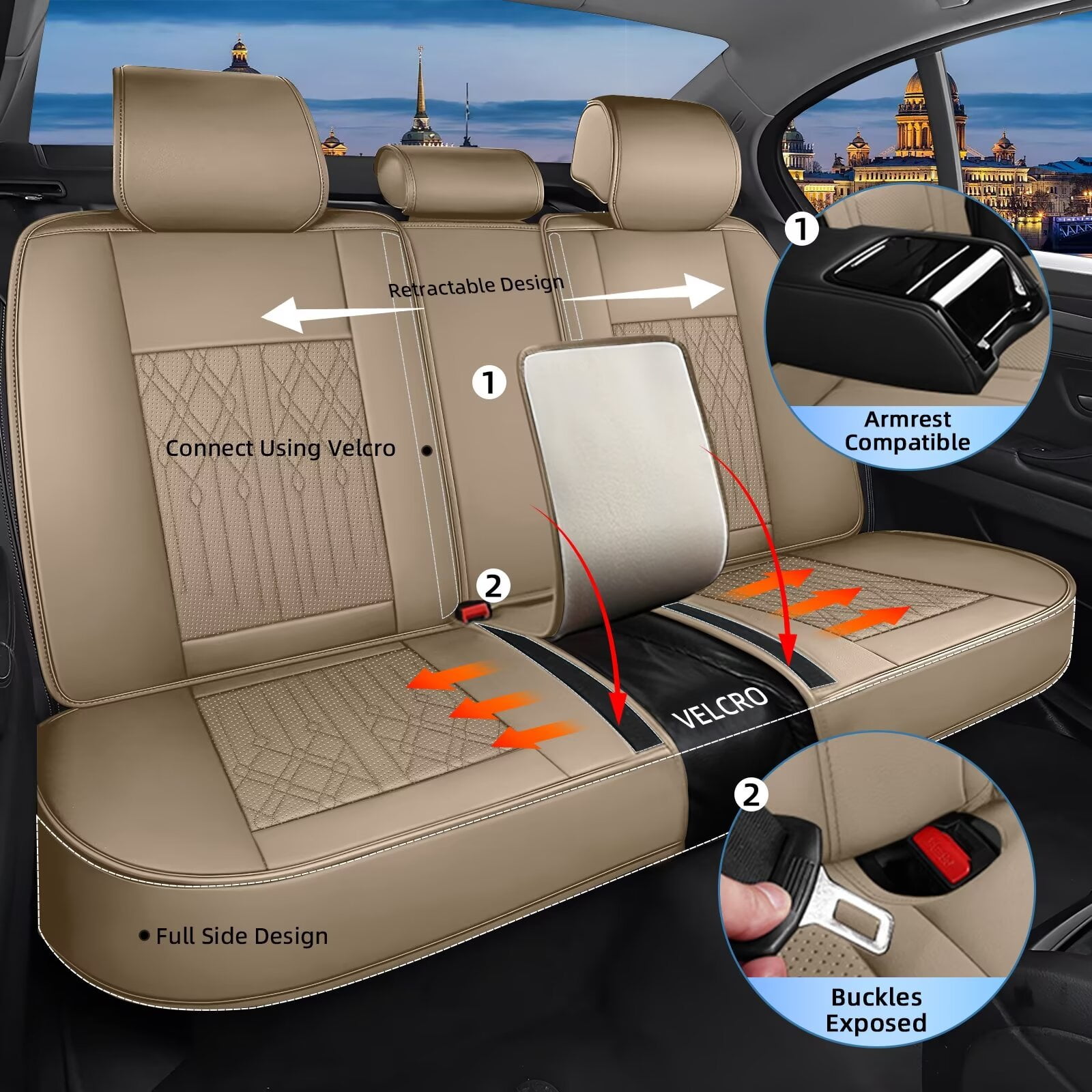 DIKSOAKR Seat Covers Fit for Toyota Camry 2012-2024 2025 Full Set Leather Seat Covers Breathable Waterproof Vehicle Seat Cushion (2 Row 5 Seat, Beige)