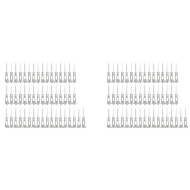 100Pcs Double Layer Plastic Ball Tee Soft Low Resistance Golf Golf Training Tool White