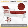 thumbnail image 2 of BPS 76" x 22" x 5" Tufted Chaise Lounge Cushion, Water-Resistant Outdoor Wicker Patio Chair Cushion, Set of 2 - Red, 2 of 9