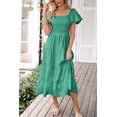 thumbnail image 2 of Vestido Mujer PRETTYGARDEN Midi con Mangas Abullonadas y Escote Cuadrado M, 2 of 8