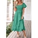 thumbnail image 2 of Vestido PRETTYGARDEN Verde Midi con Mangas Abullonadas XL, 2 of 8