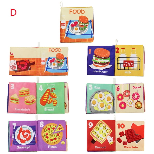 Meitianfacai Kid Cloth Book Infant Baby Intelligence Development Toy Cognize Books