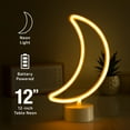 thumbnail image 2 of BrightSide 12" Moon Shaped LED Neon Table Light, Warm White, Battery-Powered, 2 of 7
