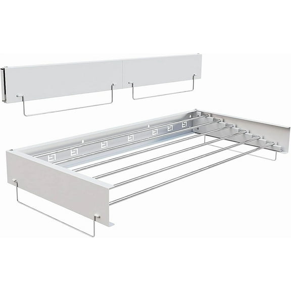 Trilenars 6 Rod Wall Mounted Clothes Rack, Indoor Outdoor Folding Drying Rack, Retractable Towel Rack for Laundry, Balcony,100CM