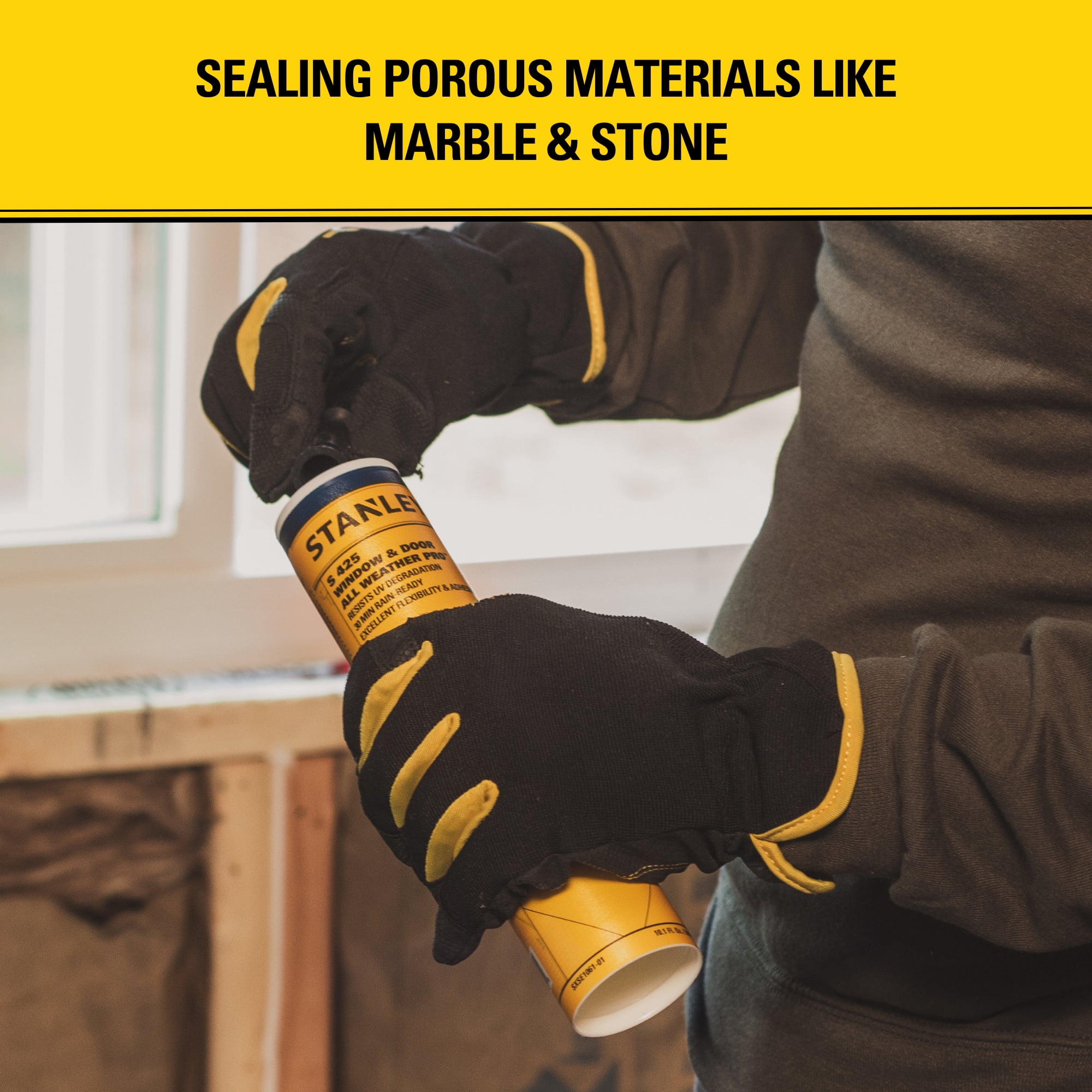 Stanley All Weather Pro Weatherseal Silicone Sealant,10.1 fl oz - Clear-12 Pack