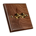 thumbnail image 4 of Abbracc Lighting Switch Plate Premium Wooden Outlet Panel for Living Room Kitchen Hotel Two Levers, 4 of 9