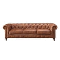 thumbnail image 4 of Crafters and Weavers Craftsman Mission 95" Leather Sofa in Dark Brown, 4 of 10