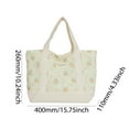 thumbnail image 2 of Yucurem Women Quilted Floral Tote Bag Elegant Handbag For Outdoor Travel (Style 3 White) Fashion shoulder bag (C), 2 of 9