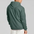 thumbnail image 4 of QHRMKOG Sweatshirt for Men Full-Zip Long Sleeve Big and Tall Hooded Fall Lightweight Loose Fit Fleece Drawstring Oversize Sweaters Strong with Pocket Jacket Dark Green XL-Large, 4 of 8