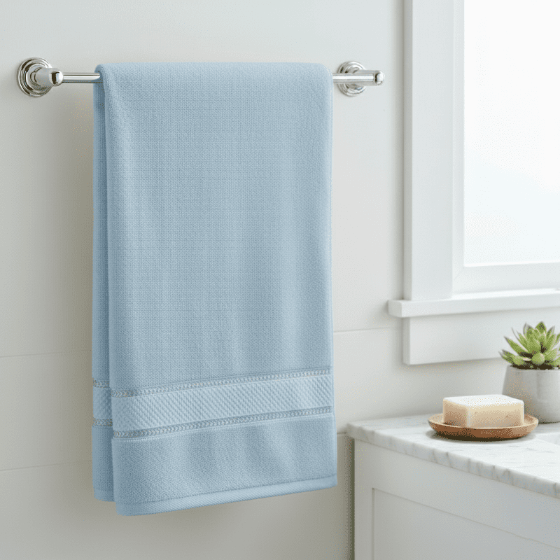 SKY BEDDINGS Premium 4-Piece Bath Towel Set - 600 GSM 100% Cotton, Soft, Lightweight & Highly Absorbent Towels for Bathroom, Perfect for Daily Uses - 27 x 54 Inches - Sky Blue