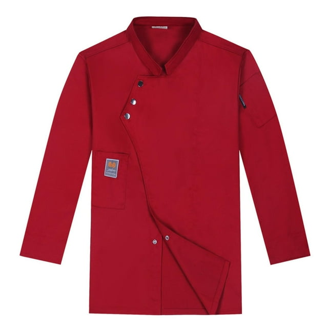 MERIGLARE Chef Coat Chef Jacket Catering Chef Wear Waiter Waitress Apparel Cooking Uniform L Red