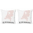 thumbnail image 1 of Ambesonne Amsterdam Throw Pillow Cover 2 Pack, Love Netherlands Wording, 16", Vermilion Charcoal Grey, 1 of 2
