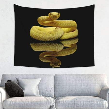 Goofa Yellow White-Lipped Pit Viper Pattern Wall Tapestry for Bedroom ,29x37 Inch Tapestry Wall Hanging Bedspread Tapestry Boho Tapestry