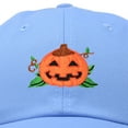 thumbnail image 2 of DALIX Jack-O-Lantern Halloween Pumpkin Hat Mens Womens Baseball Cap in Light Blue, 2 of 7