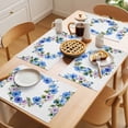 thumbnail image 5 of Spring Flower Wreath Placemats Set of 1, Country Watercolor Blue Purple Floral Bud Leaf Non-Slip Place Mats Washable Table Mats for Kitchen Dining Table Decorations Indoor/Outdoor, 5 of 9