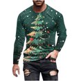 thumbnail image 2 of WXLWZYWL Mens Christmas Sweatshirts Trendy Big and Tall Crew Neck Tree Printed Sweatshirt Pullover Tops Party Outfit, 2 of 5