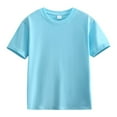 thumbnail image 4 of Ccpelsie Little Boys T-Shirts Kids Casual Crewneck Top Summer Basic Tees for Boys Summer Daily Wear(Light Blue,2-3 Years), 4 of 8