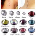 thumbnail image 2 of pieza de acero quirúrgico con ancla dérmica de cristal de circonia cúbica, microancla dérmica, piercings para la piel, joyería corporal, 2 of 5