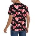 thumbnail image 2 of Hirioo Hearts for Men's Baseball T-shirt Shirts Short Sleeve Casual Summer Button Stretch T Shirts,Size S-4XL-3X-Large, 2 of 7