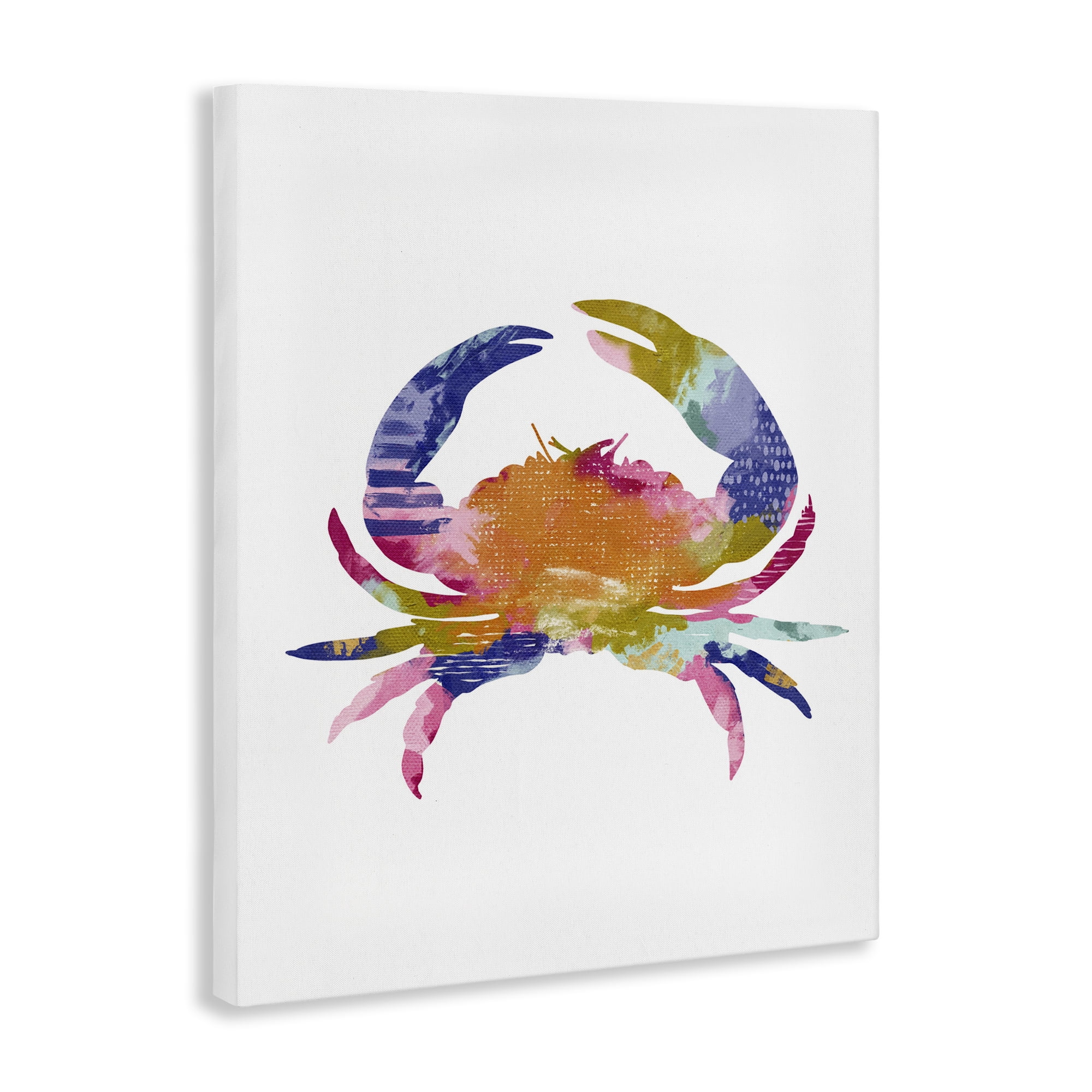 Stupell Industries Patterned Crab Impression Animals & Insects Painting Gallery Wrapped Canvas Art Print Wall Art, 24 x 30