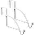 thumbnail image 1 of (Blanco) Juego de 2 ganchos para colgar sobre la puerta, ganchos para una sola puerta, ganchos para valet, ganchos de almacenamiento para colgar varias prendas, abrigos, toallas, sombreros, bufandas,, 1 of 5