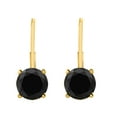 thumbnail image 2 of MauliJewels Ear Rings for Women 0.25 Carat Round Black Diamond Leverback Earrings Carat 14K Yellow Gold 4-prong, 2 of 5