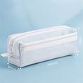 thumbnail image 4 of Mesh Pencil Case, Large Capacity Pencil Bag with Handle and Zipper, Double-Layer Pencil Cases, Portable Pencil Storage Pouch Bag, Sheer Mesh Pen Holder, Minimalist Stationery Organizer,Blue, 4 of 9