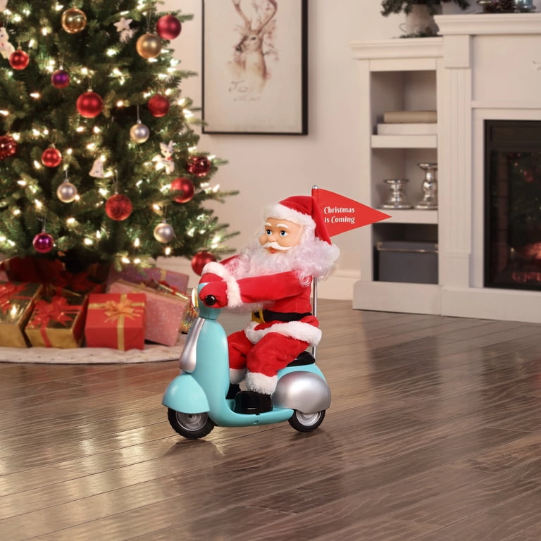 Mr. Christmas Scootin' Santa Animated Musical Figurine, 14.5 Inch