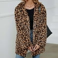 thumbnail image 4 of Levmjia Winter Coat for Women Plus Size Trendy Fleece Jacket Ladies Warm Long Coat Jacket Winter Leopard Turn Down Collar Outerwear, 4 of 9