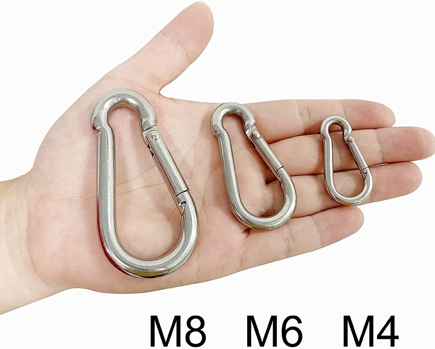 12 Pcs Small Carabiner Clip - Stainless Steel Spring Snap Hook for Bird  Feeders or Dog Leash & Harness, Quick Link Keychain(M4,40mm, can Hold  150lbs) 