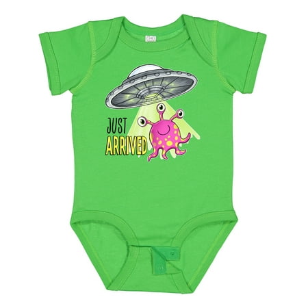 

Inktastic Just Arrived- Cute Pink Alien UFO Newborn Baby Gift Baby Boy or Baby Girl Bodysuit