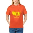 thumbnail image 2 of The Season Essentials All States Collection “United We Stand” 100% Cotton Unisex T-shirt Graphic Tee, Orange/Yellow, 2X-Large, 2 of 11