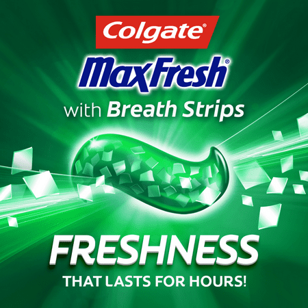 Colgate Max Fresh Toothpaste with Mini Breath Strips, Clean Mint - 6 Ounce (2 Pack)