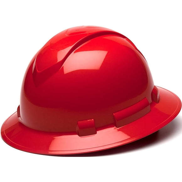 Casco de seguridad Texas America Ridgeline de ala completa, 6 puntos, rojo