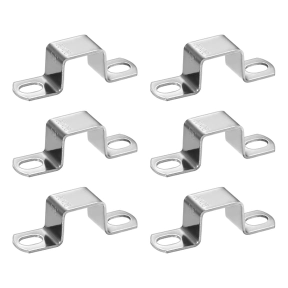 Uxcell 6-Pack U Shaped Connector Bracket, 20x20mm 304 Stainless Steel Square Pipe Clamp for Door Closed Bar Holder Strut Channel