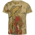 thumbnail image 1 of Enter The Dragon Monk All Over Tan Adult T-Shirt, 1 of 1