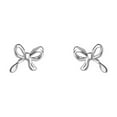 thumbnail image 5 of K-KED 925 Sterling Solid Silver Bow Earrings Bow Knot Bow Drop Earrings Elegant Gold-Gold, 5 of 6