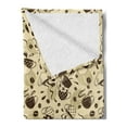 thumbnail image 2 of Modern Soft Flannel Fleece Throw Blanket, Contemporary Coffee Cups Polka Dots and Beans Roasted Graphic Design, Cozy Plush for Indoor and Outdoor Use, 50" x 70", Cream and Brown, by Ambesonne, 2 of 5