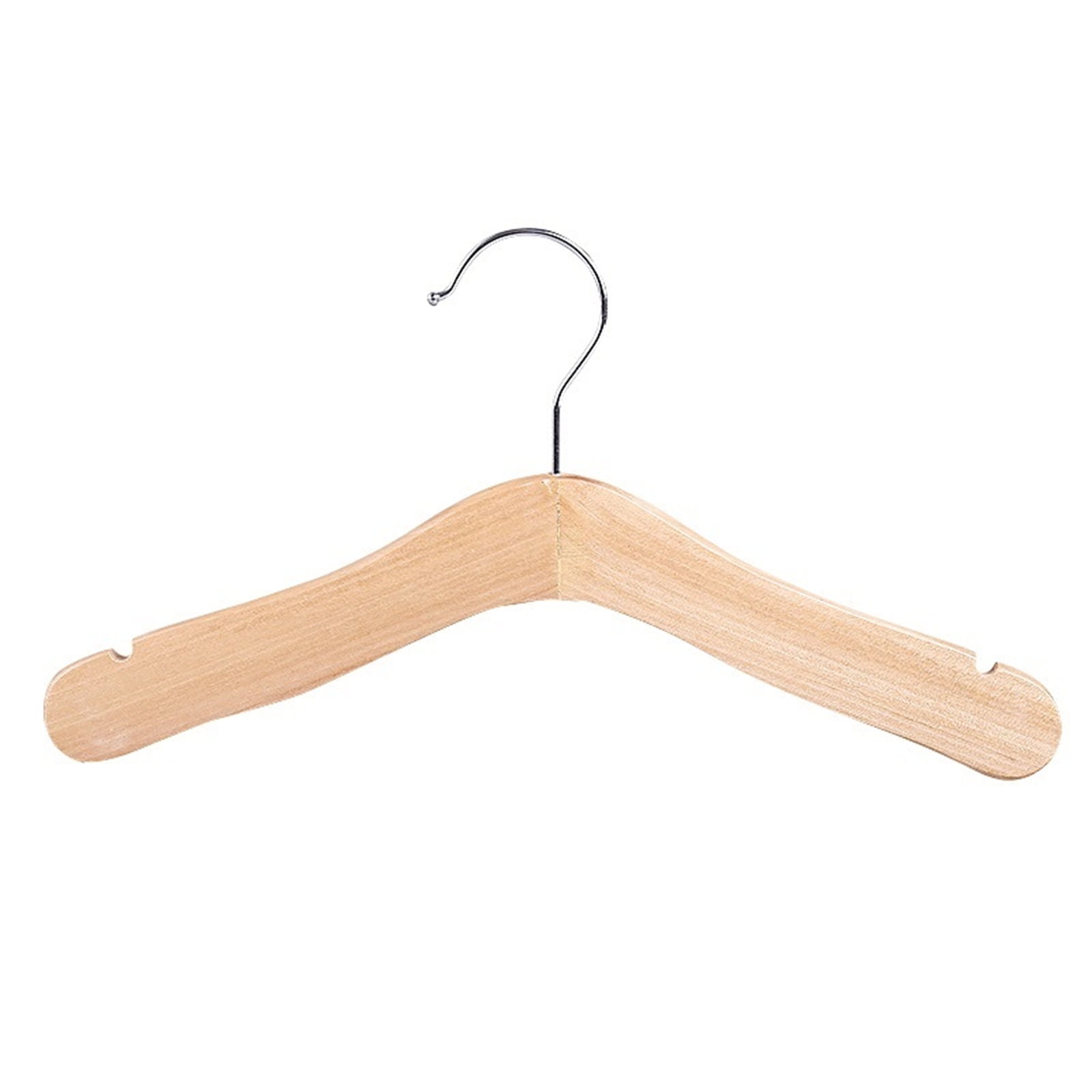 GAMVDOUT Baby Child's Decoration Standard Wooden 1-Tier Clothes Hangers, Natural, 10 Count