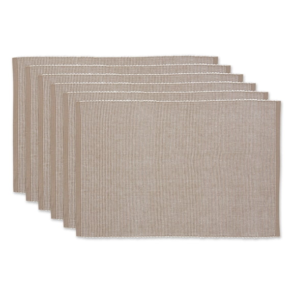 Stone & White 2-Tone Ribbed Placemat (Set of 6)