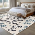 thumbnail image 4 of Grey Blue Botanical Area Rugs 5'x8', Washable Small Throw Rugs for Classroom Bedroom, Rustic Country Spring Floral Summer Leaf Indoor Outdoor Rug Non-Slip Low Pile Carpet Runner Reversible Floor Mats, 4 of 8