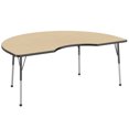 thumbnail image 1 of 48in x 72in Kidney Everyday T-Mold Adjustable Activity Table Maple/Black - Standard Ball with Six 14in Stack Chairs Navy - Ball Glide, 1 of 2