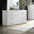 thumbnail image 2 of Furniture of America Wellan Modern 6-Drawer Dresser, White, 2 of 5