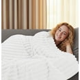 thumbnail image 6 of Utopia Bedding Off White Striped Fleece Blanket Throw Size Fluffy, Warm & Lightweight Ribbed Throw for Bed, Sofa & Chair - Soft Cozy Blanket for Home Decor & Gifting (50x60 Inches), 6 of 7