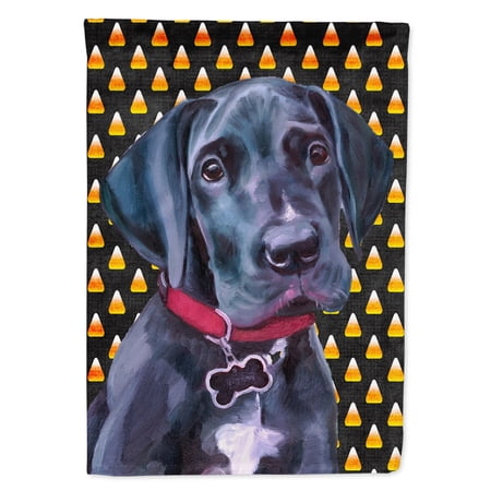 Black Great Dane Puppy Candy Corn Halloween Flag Canvas House Size