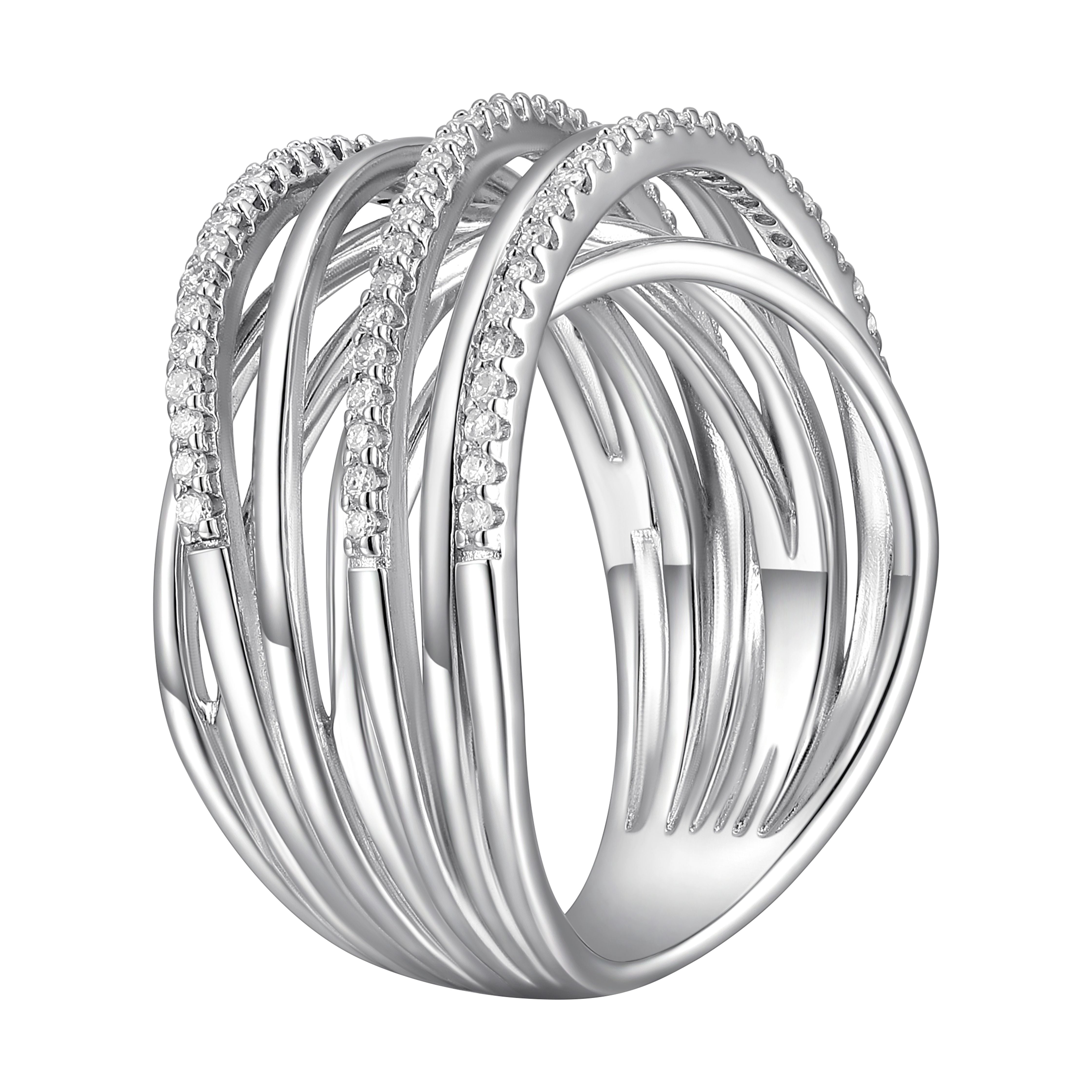 Forever Facets 3/8 CT TW Lab Grown Diamond Sterling Silver Band Ring, Adult Female