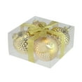 thumbnail image 2 of 4ct Gold Prism Textured Shatterproof Christmas Ball Ornaments 2.75" (70mm), 2 of 2